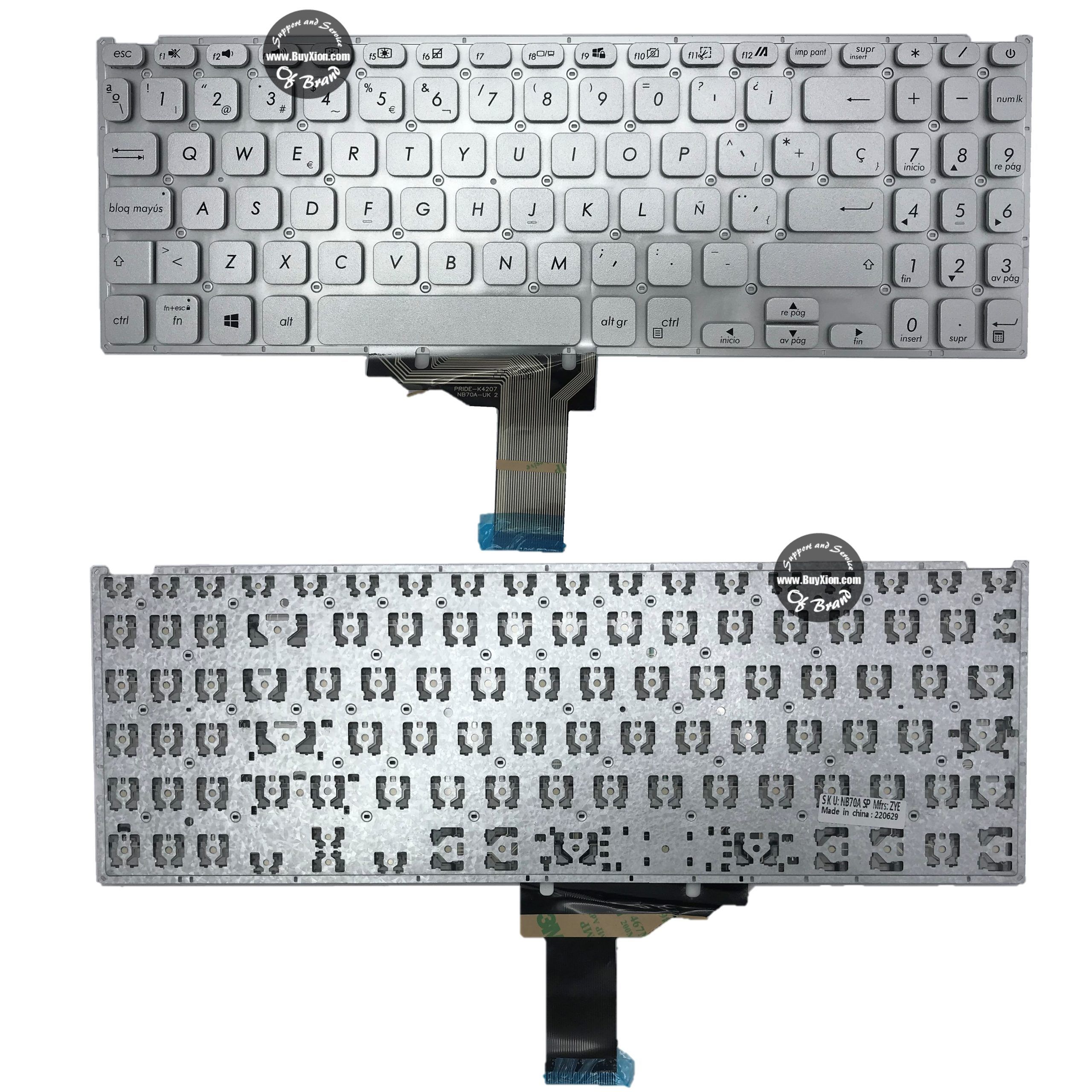 Teclado ASUS VIVOBOOK 15 / X509 / X512F / X512D / X515 / X515DA / X515UA / SILVER + POWER (T546)