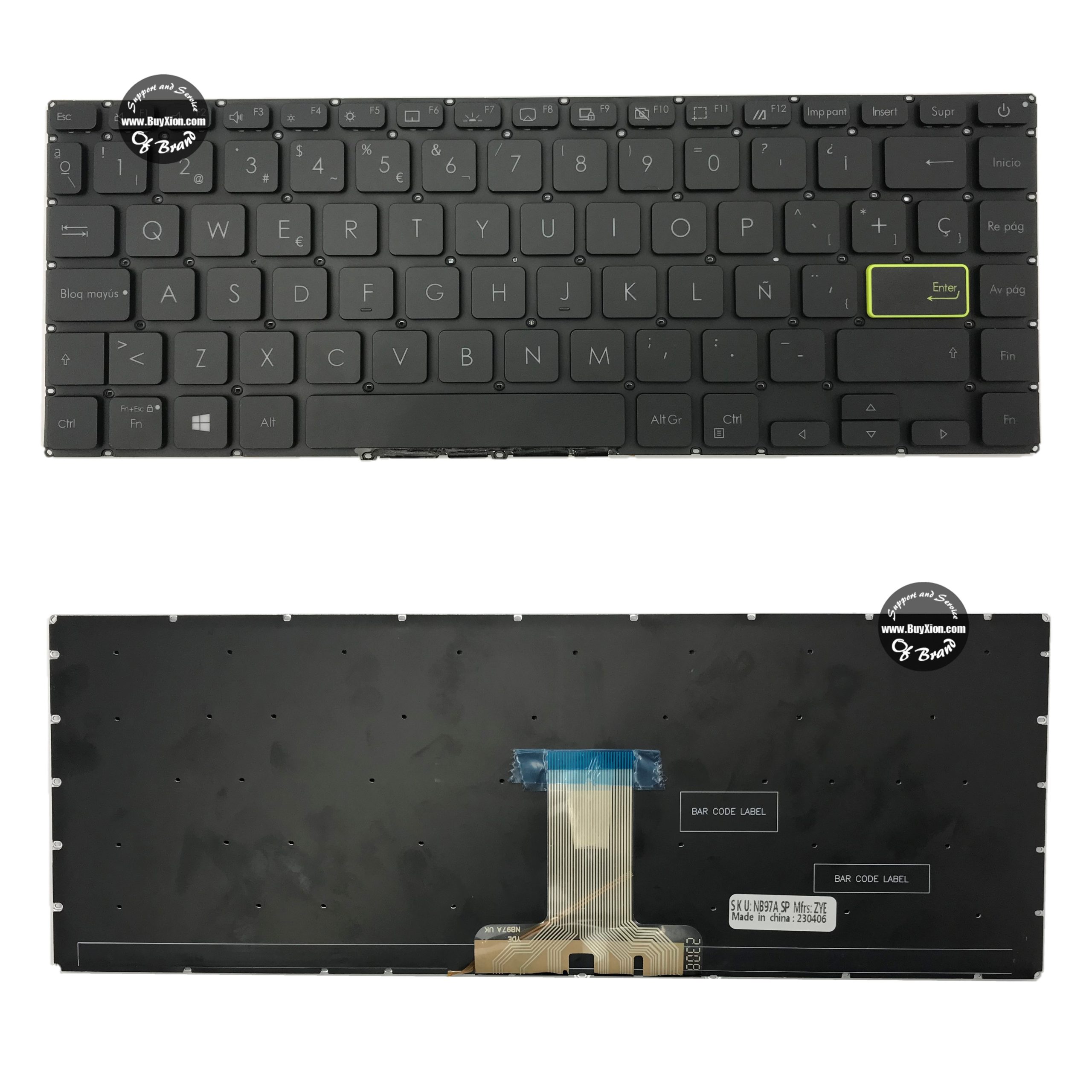Teclado ASUS S433 / X421 / M413 / X413 / K413 / E410M / ENTER SMALL backlight (T704)