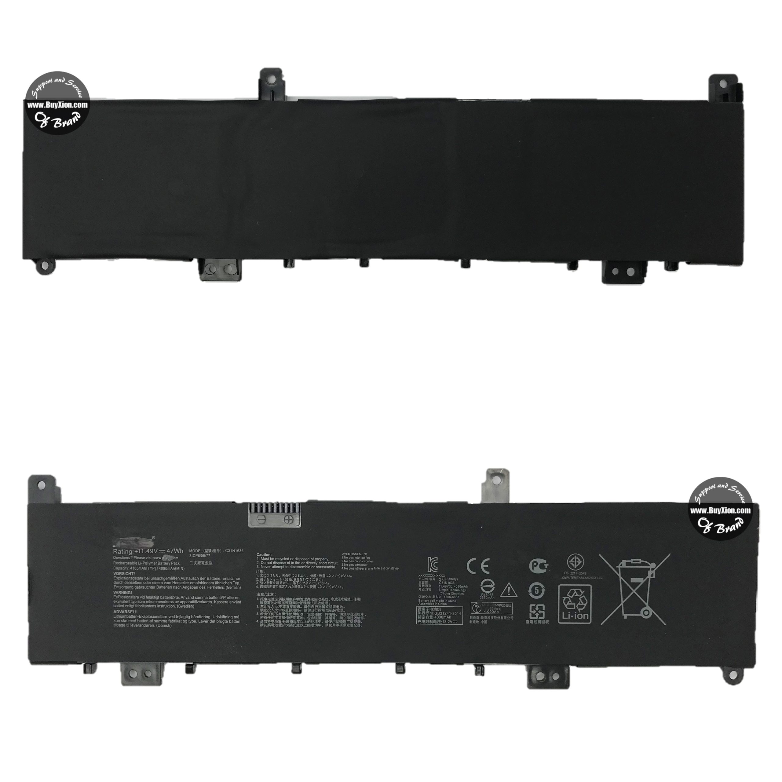 Batería Asus VIVOBOOK PRO 15 N580v / C31N1636 / 47W- ORI (B130)