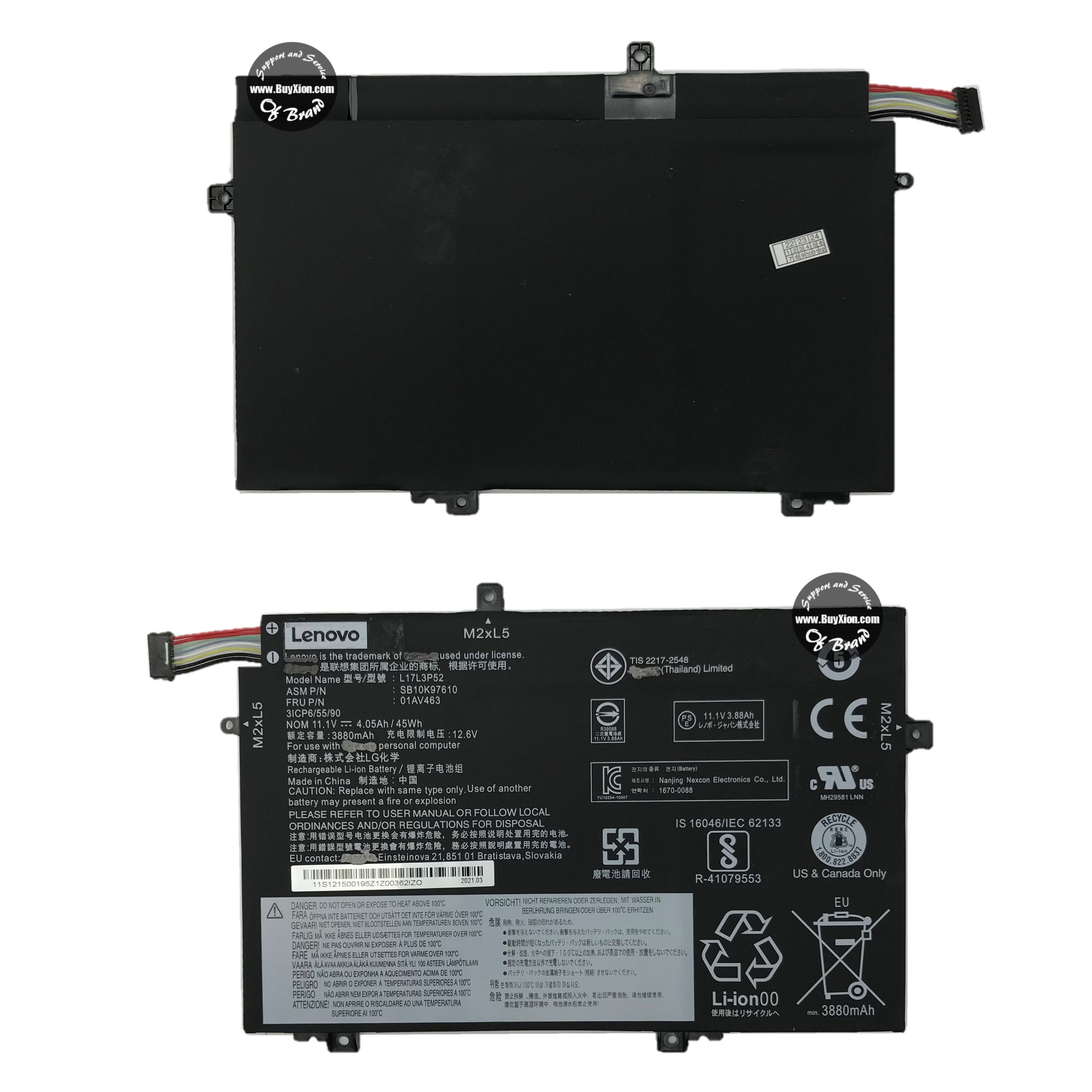 Batería LENOVO E480 / E490 / L490 / L17L3P52 (B352)