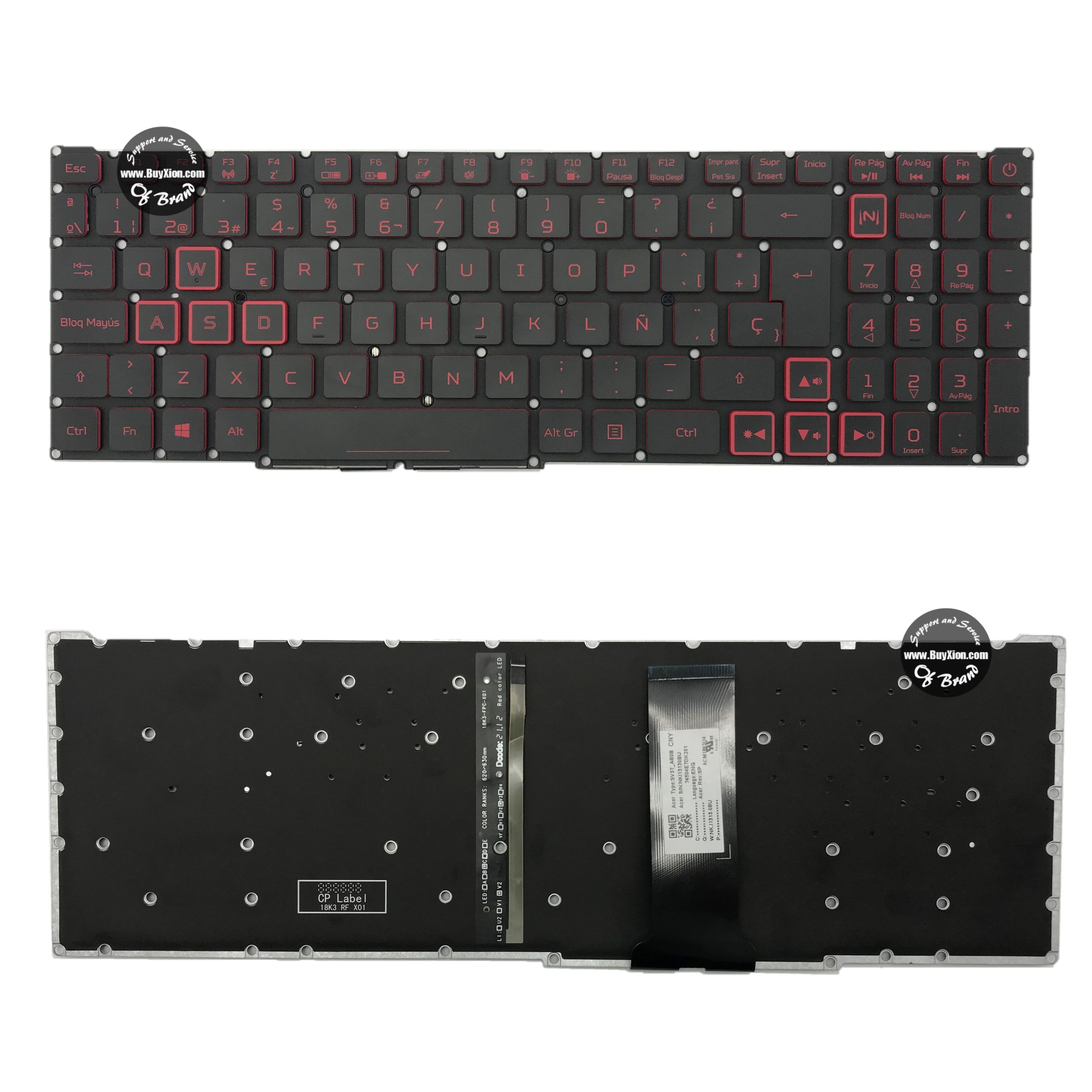 Teclado Acer NITRO 5 AN515-54 / AN155-55 / NITRO 7 AN715-51 / AN515-43 LG5P / HELIOS PH17-53-72MN (T593)